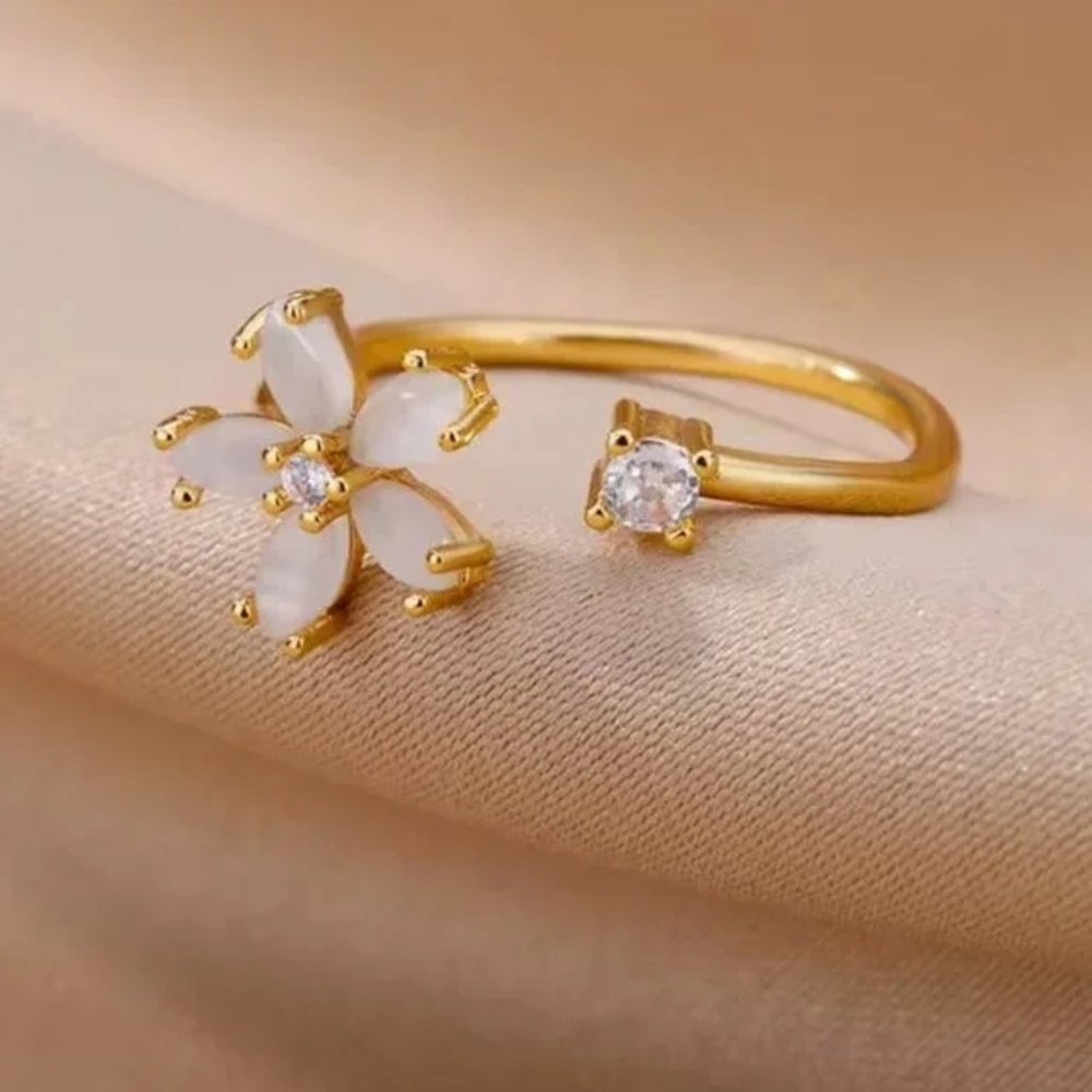 Infinity Opal Flower Ring